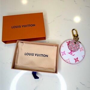 Louis Vuitton Pink and White Monogram Keychain
